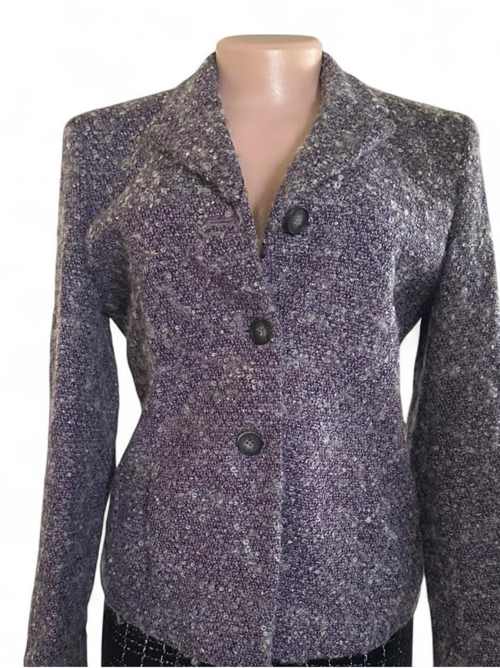 Jones New York Heathered Purple/lilac/lavender Bouclé Blazer.
